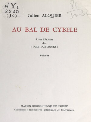 cover image of Voix poétiques (10). Au bal de Cybèle